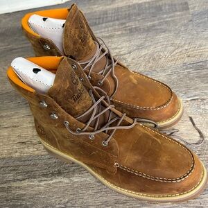 Timberland Waterproof Mens Size 12 Tan Leather Boots Ortho Insole Redwood Falls